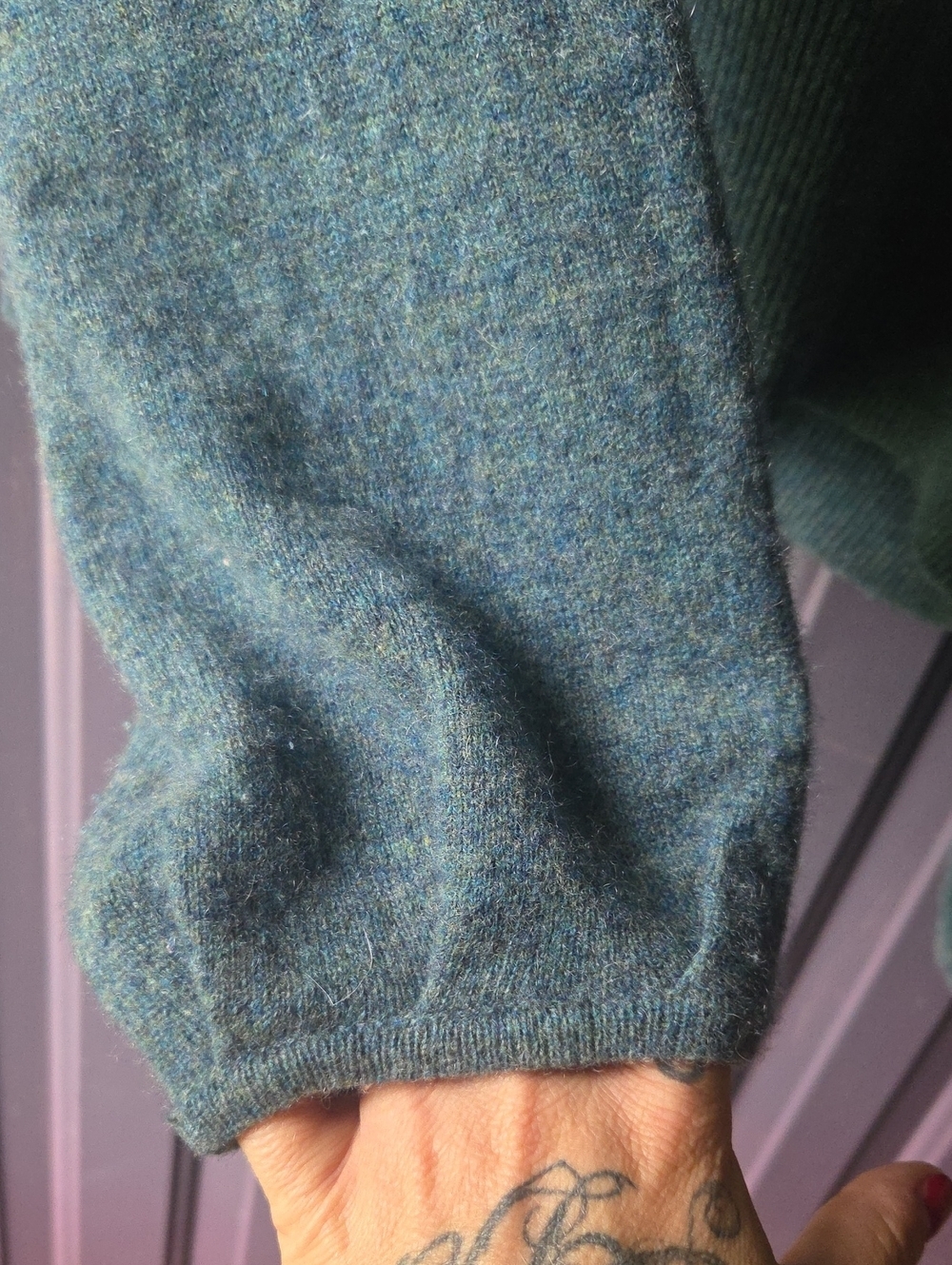 100% Cashmere London Kaye Teal Crewneck Sweater Womens Size XL  Soft And Cozy - Picture 6 of 6
